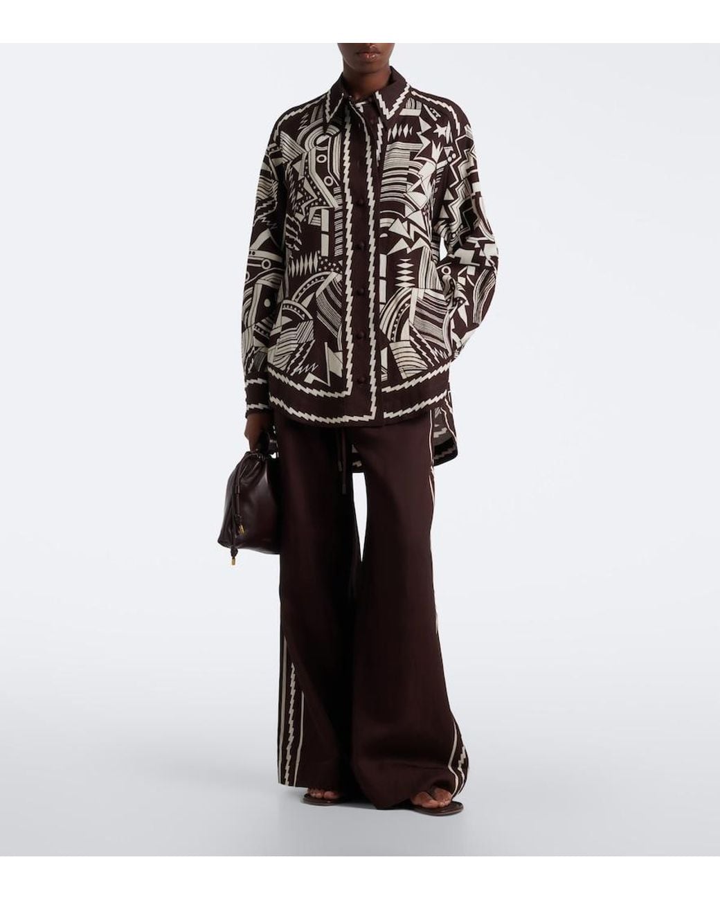 ALÉMAIS Brown Lori Wide-Leg Pants