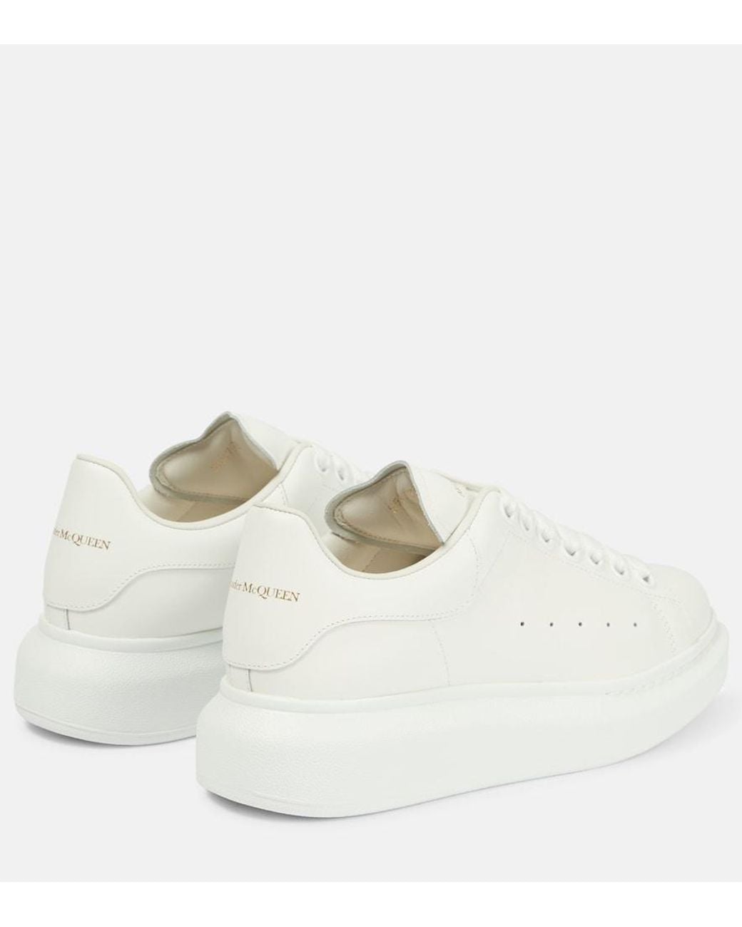 McQueen White Oversized Leather Sneakers