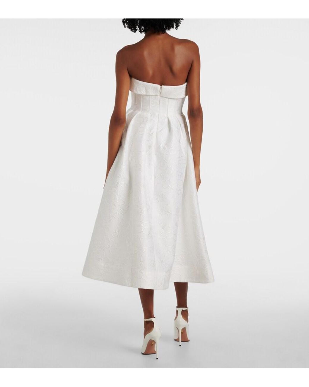 Rebecca Vallance White Bridal Esther Brocade Bustier Dress