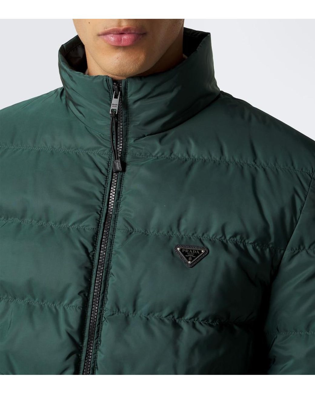 Prada Green Re-Nylon Puffer Jacket for men
