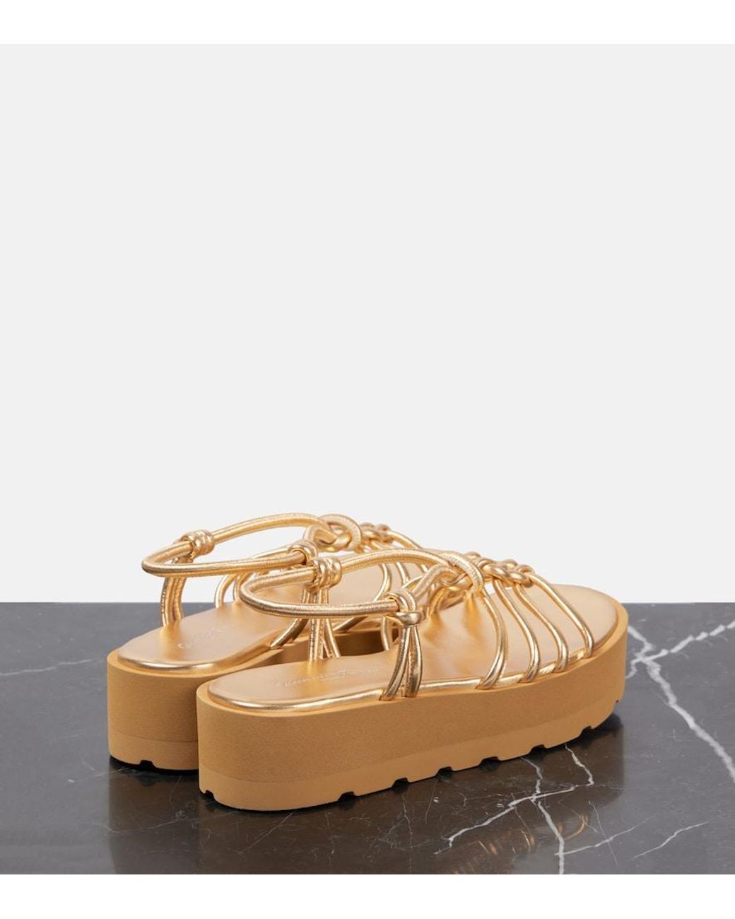 Gianvito Rossi Metallic Leather Sandals