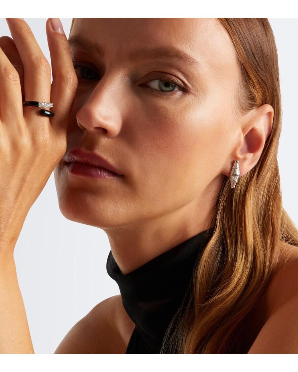 Nikos Koulis White Spectrum Large 18Kt Earrings With Diamonds
