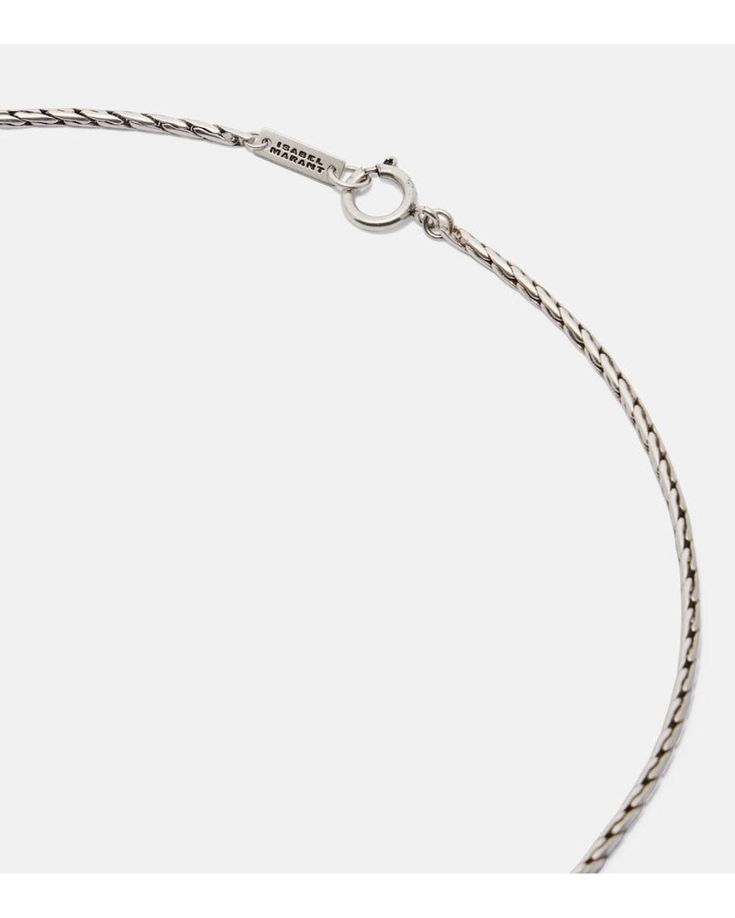 Isabel Marant Metallic Halsey Embellished Necklace