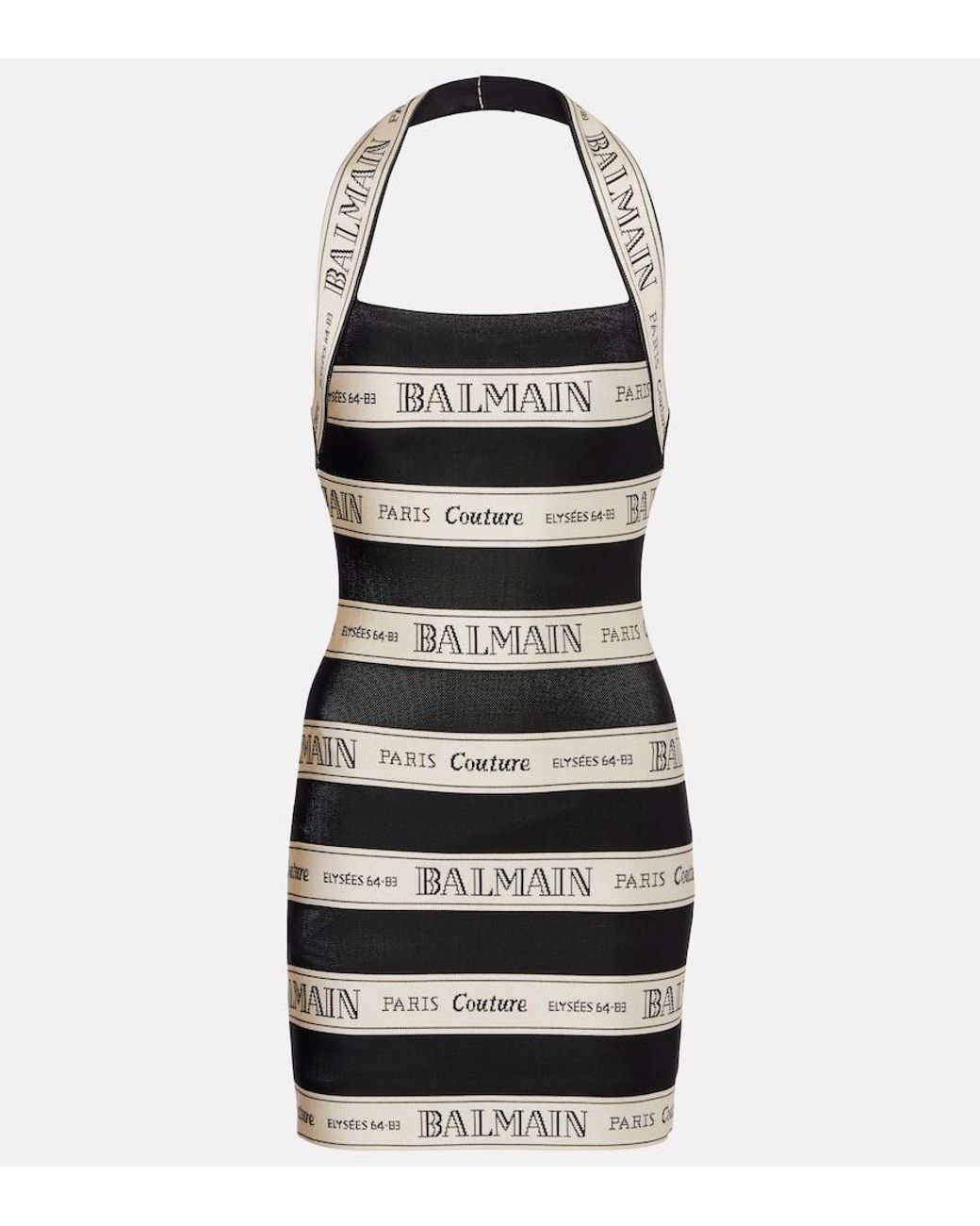 Balmain Black Short Dress With Open Back