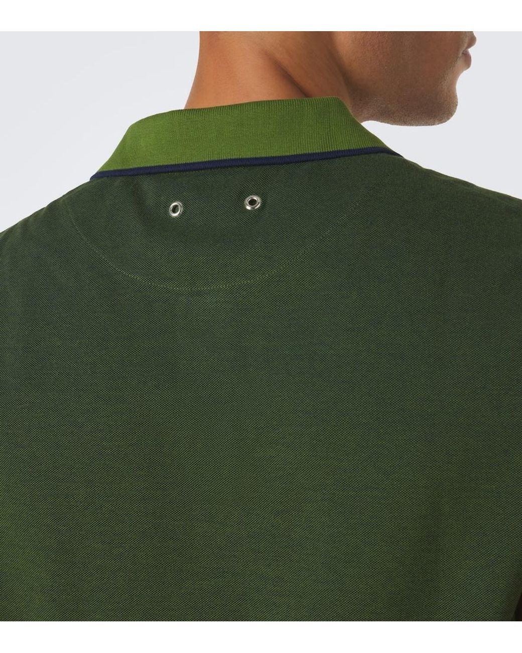 Vilebrequin Green Palatin Cotton Pique Polo Shirt for men