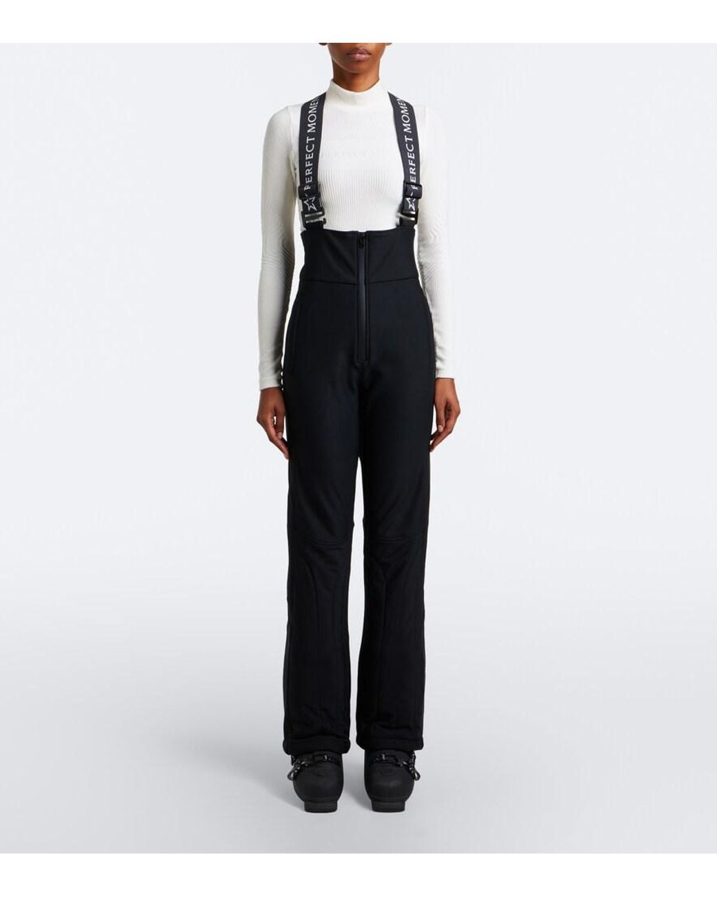 Perfect Moment Black '80S Slalom Bib Ski Salopettes