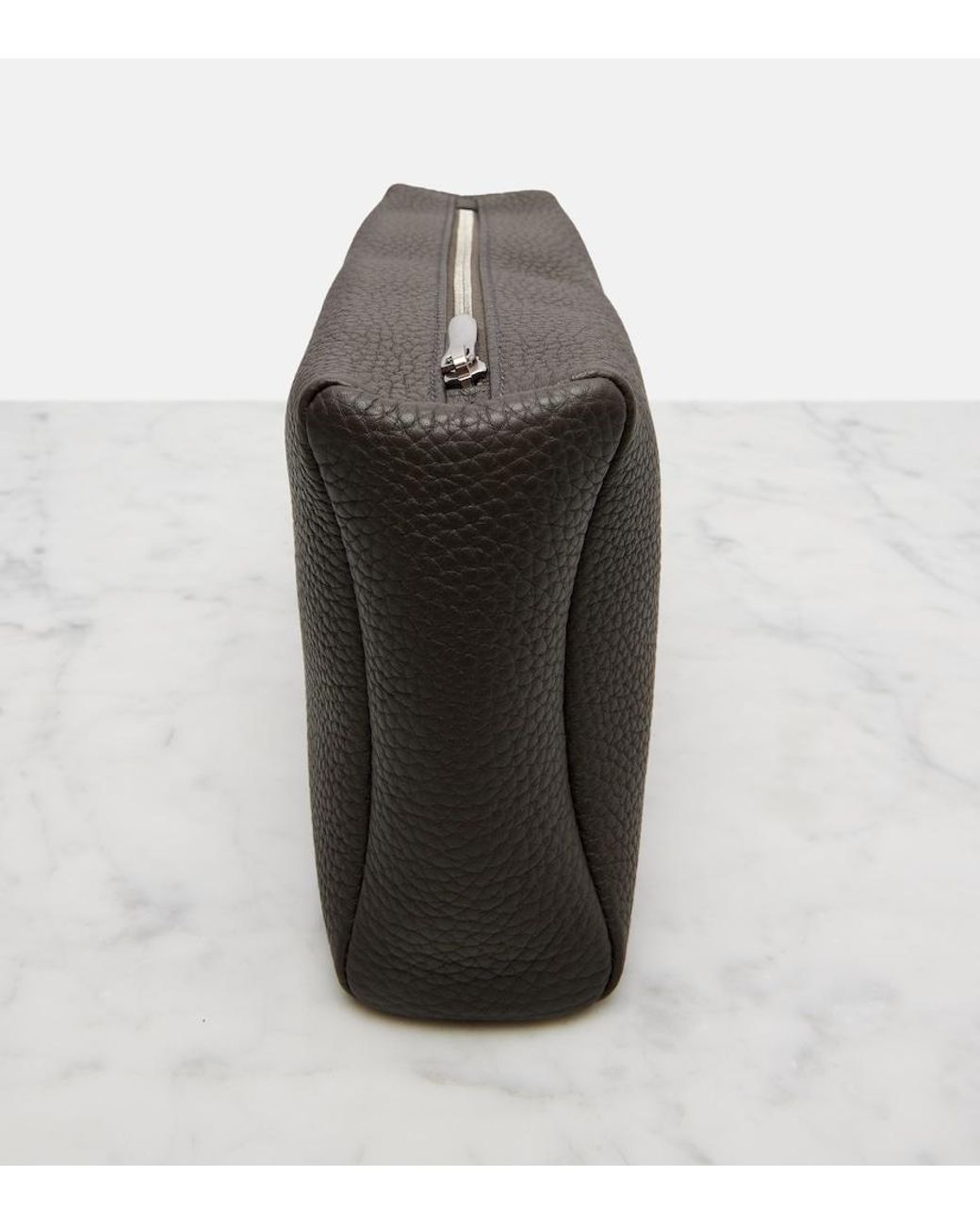 The Row Black Squared Compact Leather Clutch