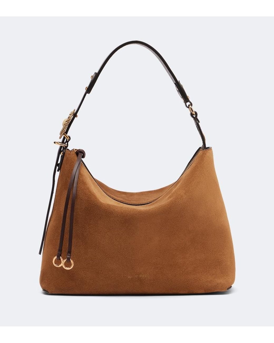 Etro Brown Medium Suede Shoulder Bag