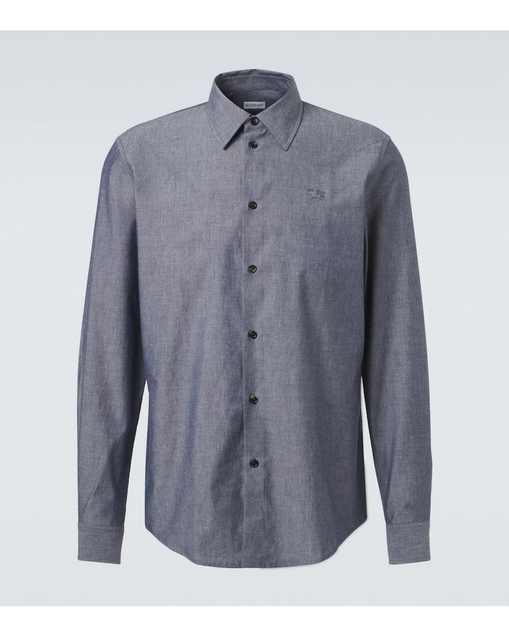 Burberry Blue Ekd Cotton-Blend Shirt for men