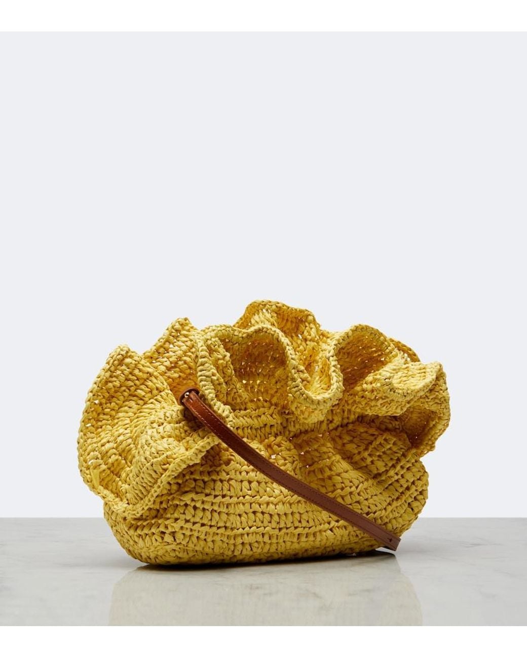 Aquazzura Yellow Paradise Raffia Clutch