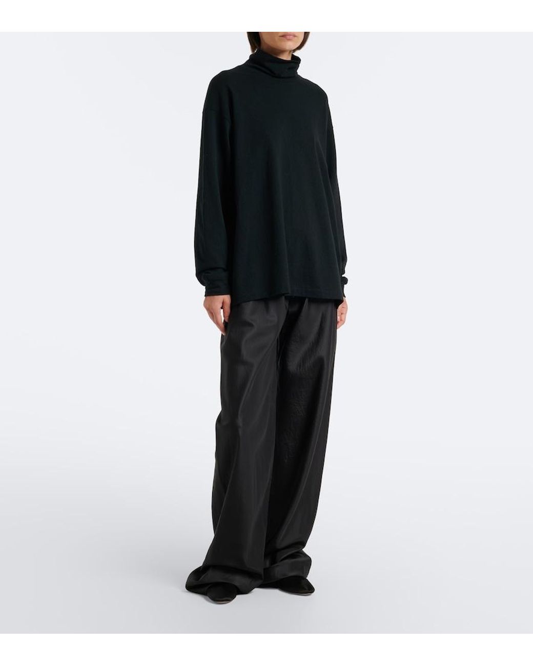 The Row Black Tilda Satin Mules