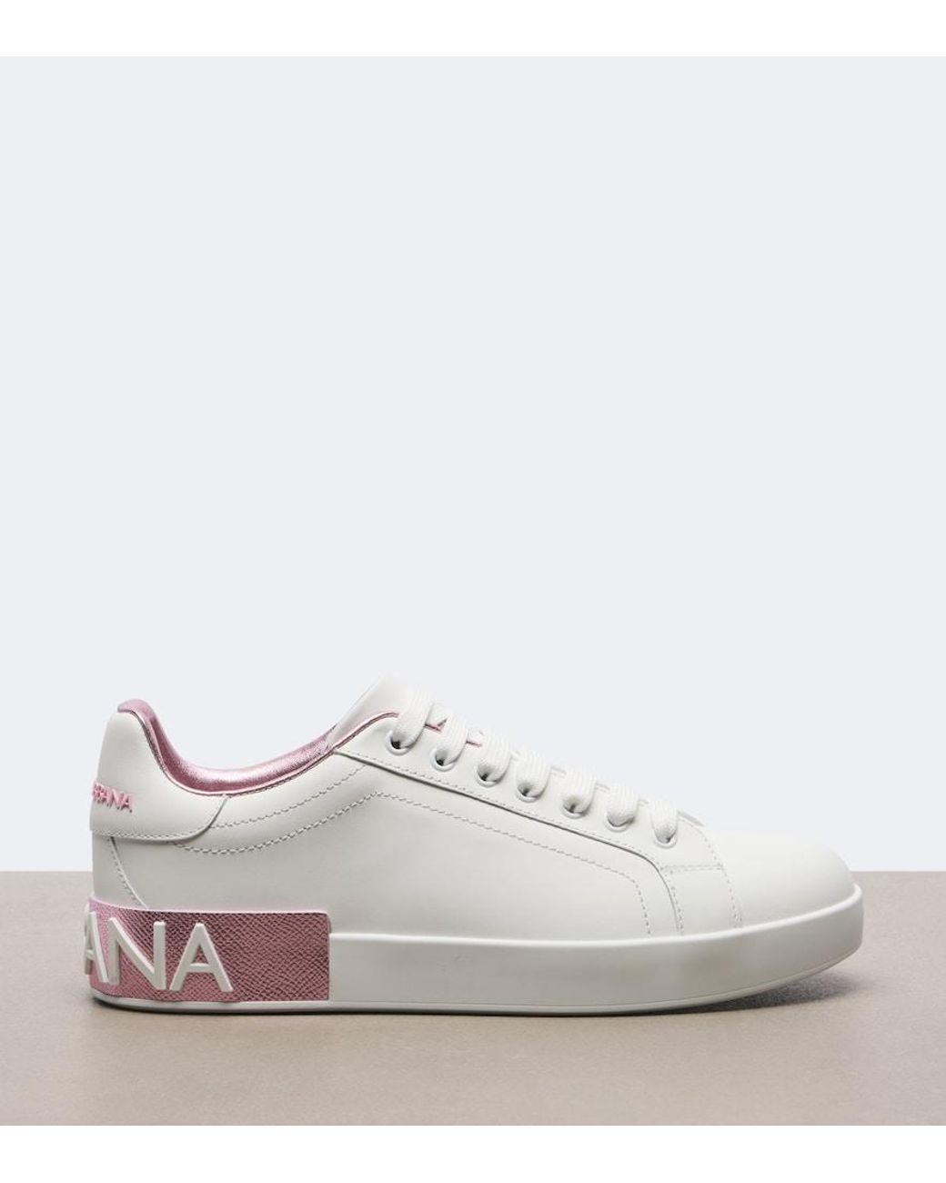 Dolce & Gabbana White Portofino Leather Sneakers