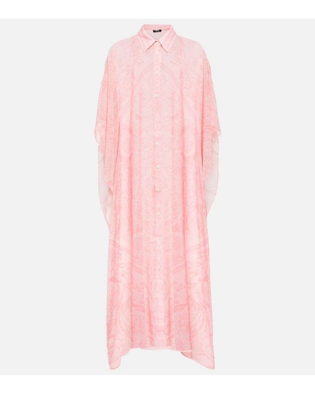 Versace Barocco Printed Chiffon Kaftan in Pink | Lyst Canada