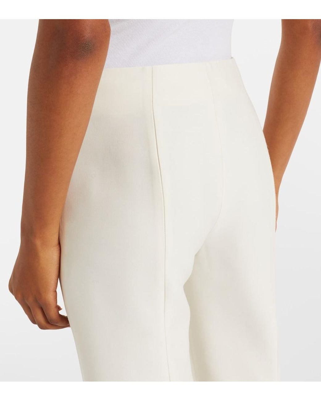 Totême White Wool And Silk Slim Pants