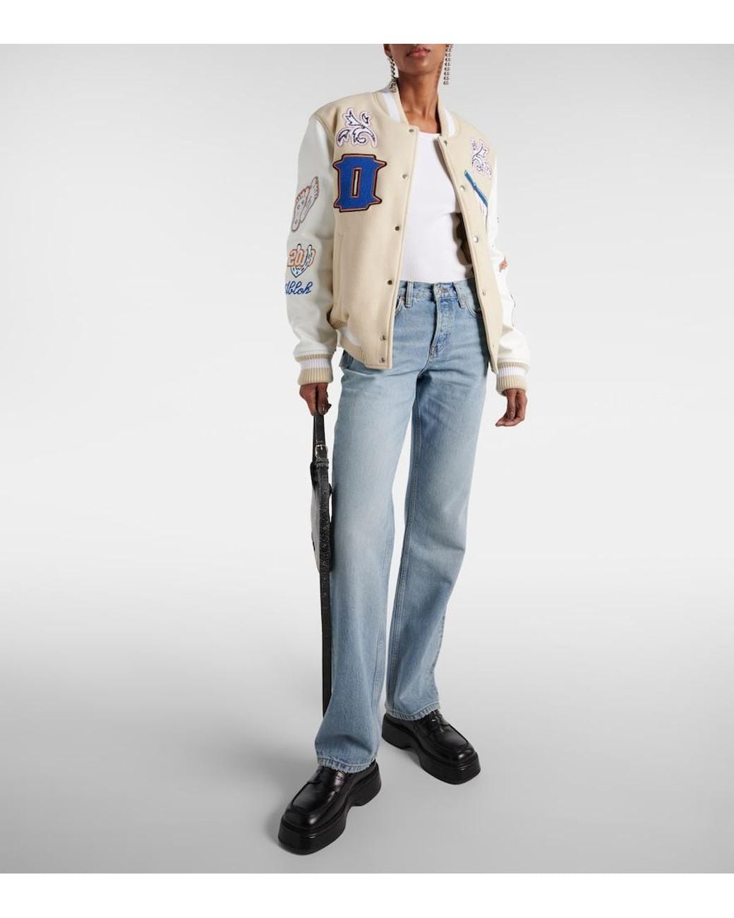 Re/done Blue Easy Mid-Rise Straight Jeans