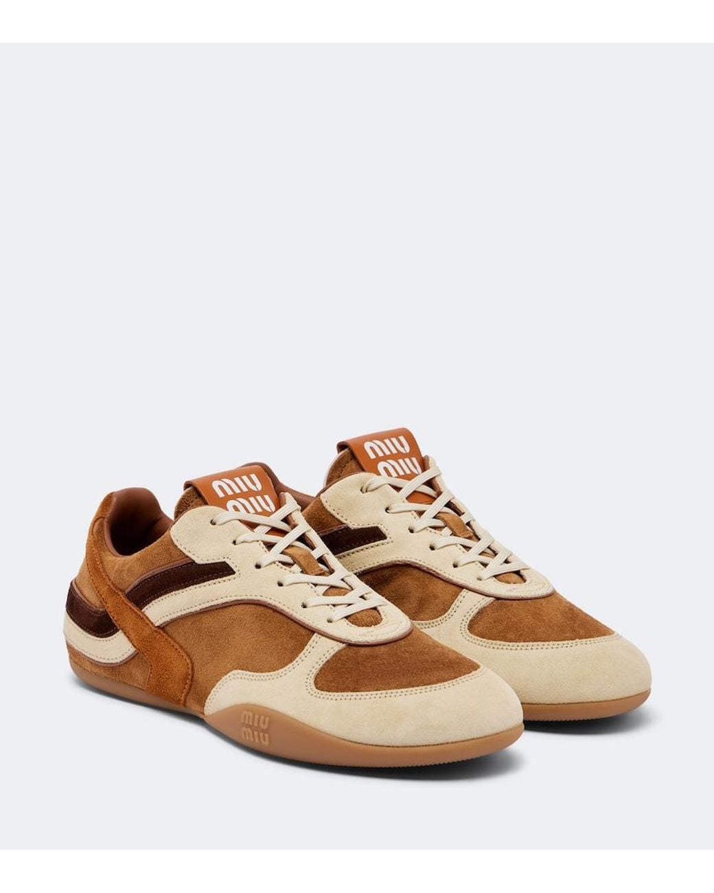Miu Miu Brown Gymnasium Suede Sneakers