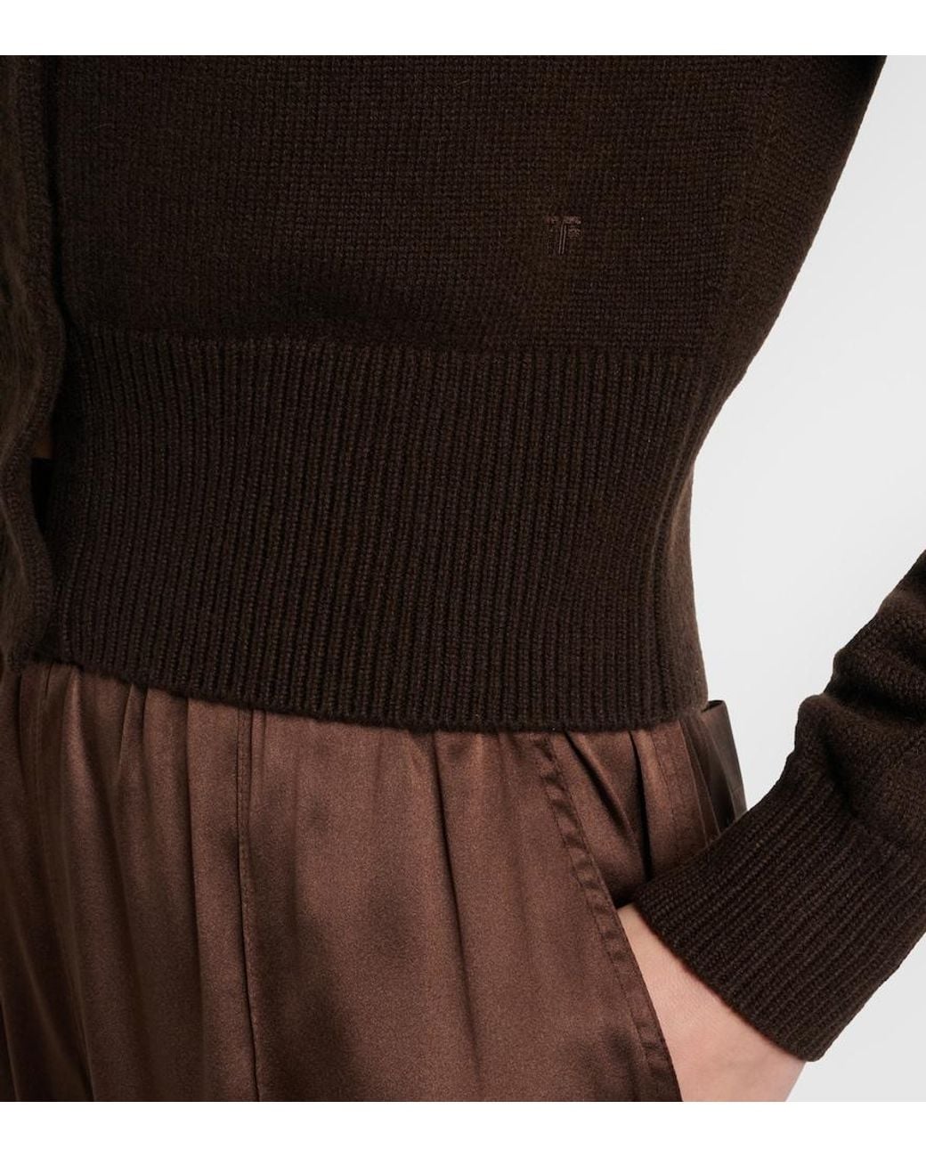 Tom Ford Black Off-Shoulder Cashmere Cardigan