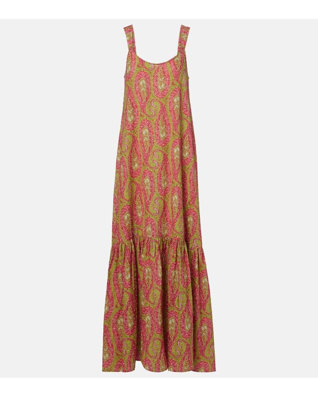 Etro Brown Printed Cotton Maxi Dress