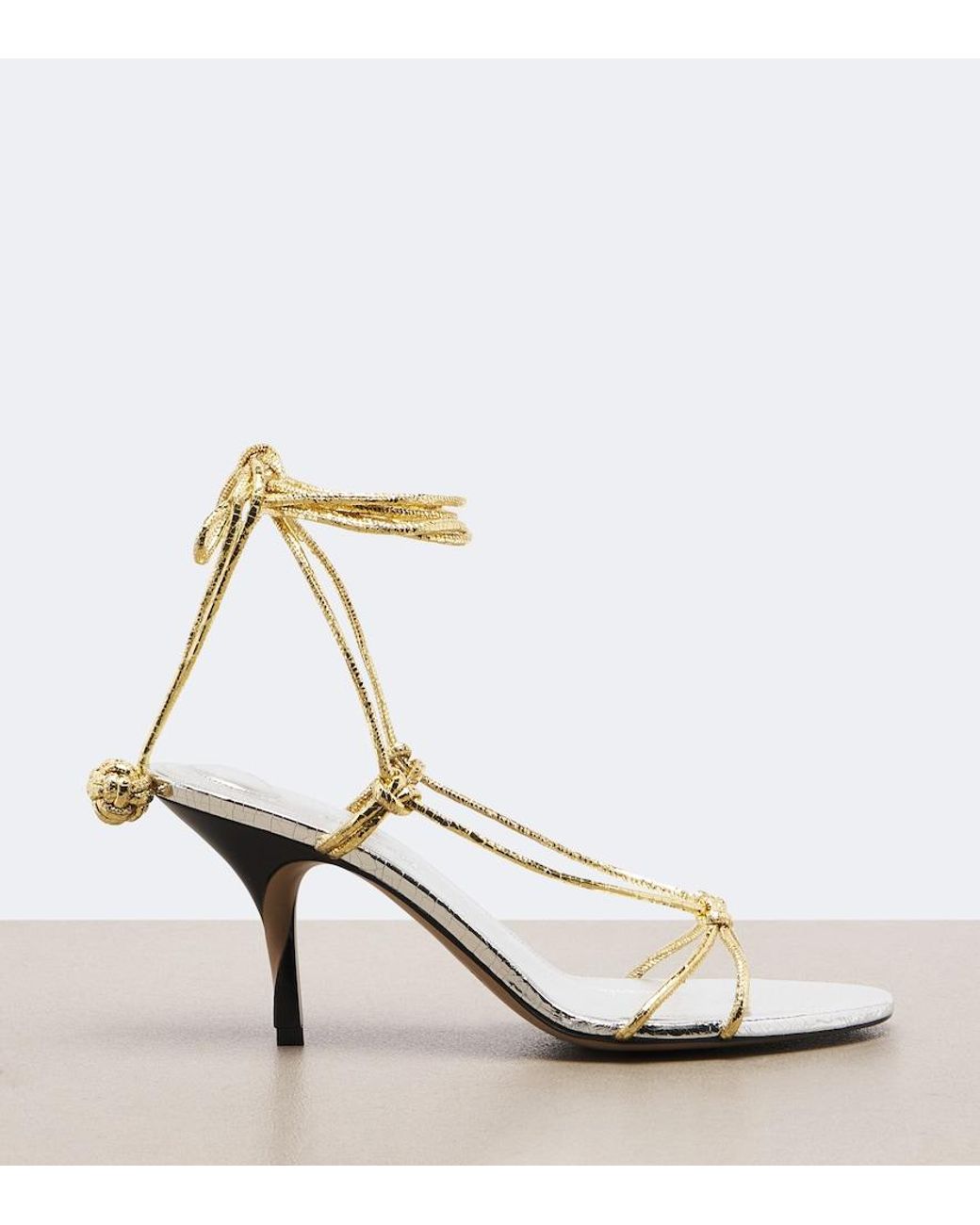 Jacquemus Tourni Metallic Leather Sandals