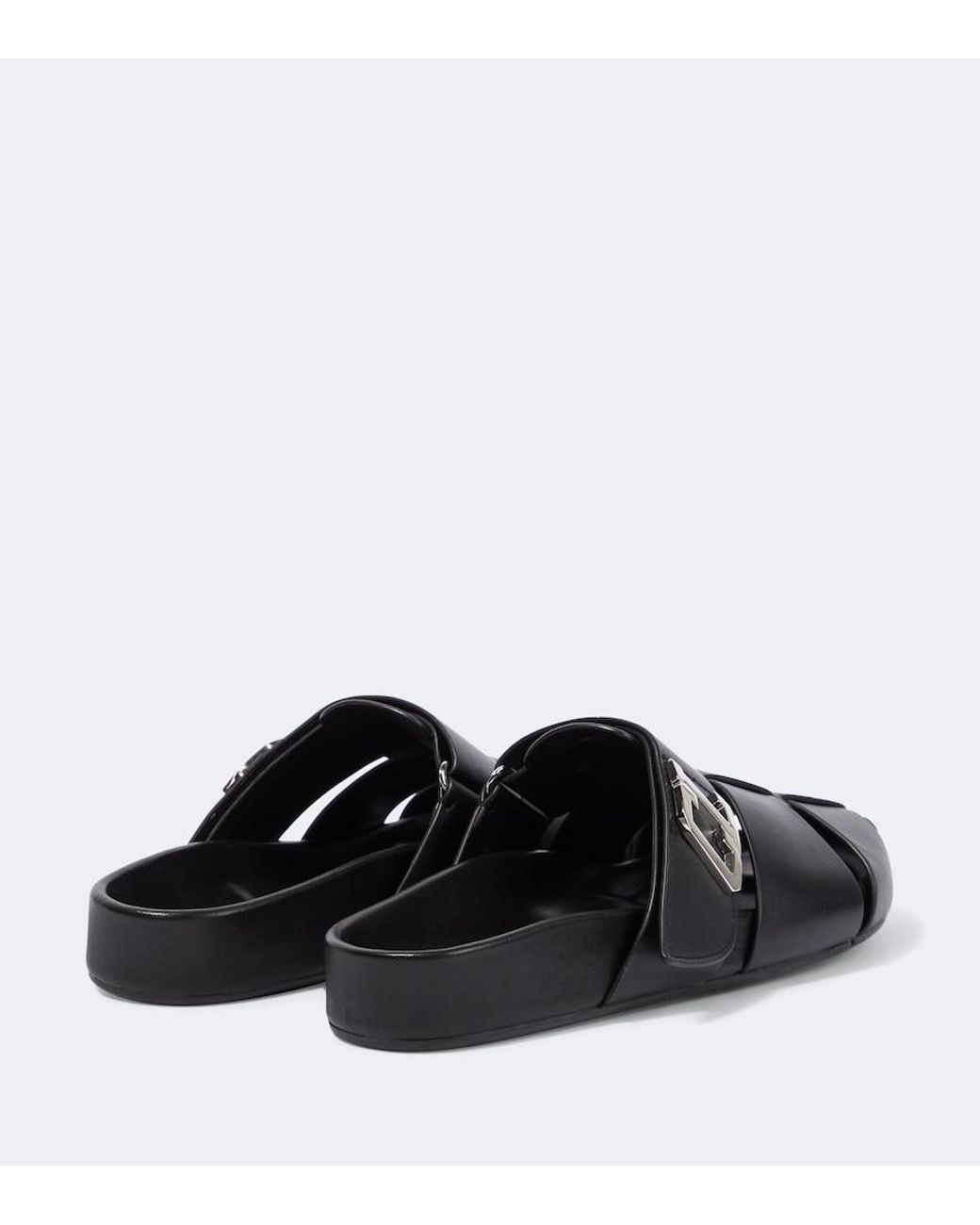 Christian Louboutin Black Abubizz Leather Slippers for men