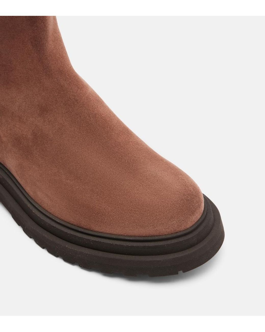 Brunello Cucinelli Brown Monili Suede Chelsea Boots