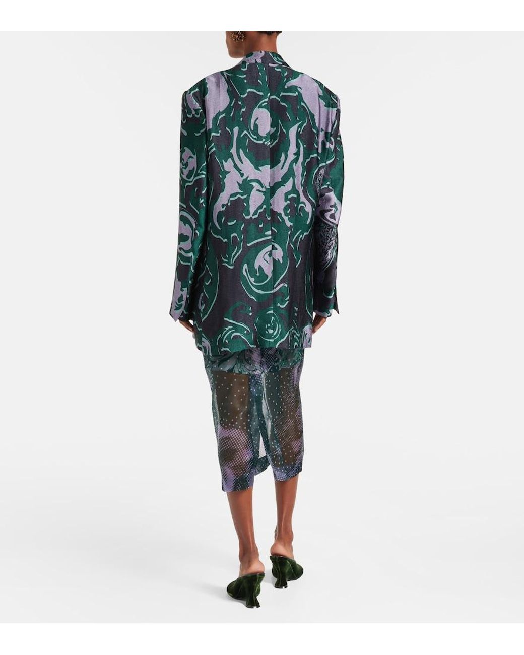 Blazer Estampado Dries Van Noten de color Green
