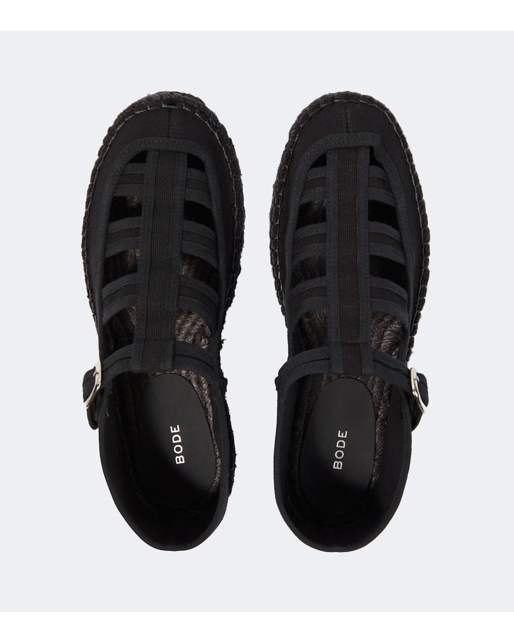 Bode Black Peggy Canvas Espadrilles for men