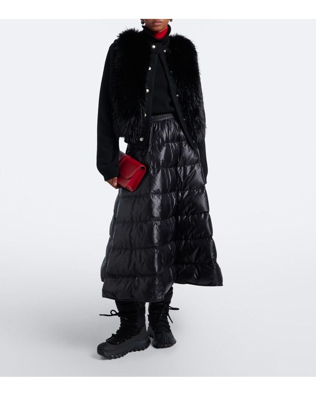 Moncler Black Down-Paneled Vest