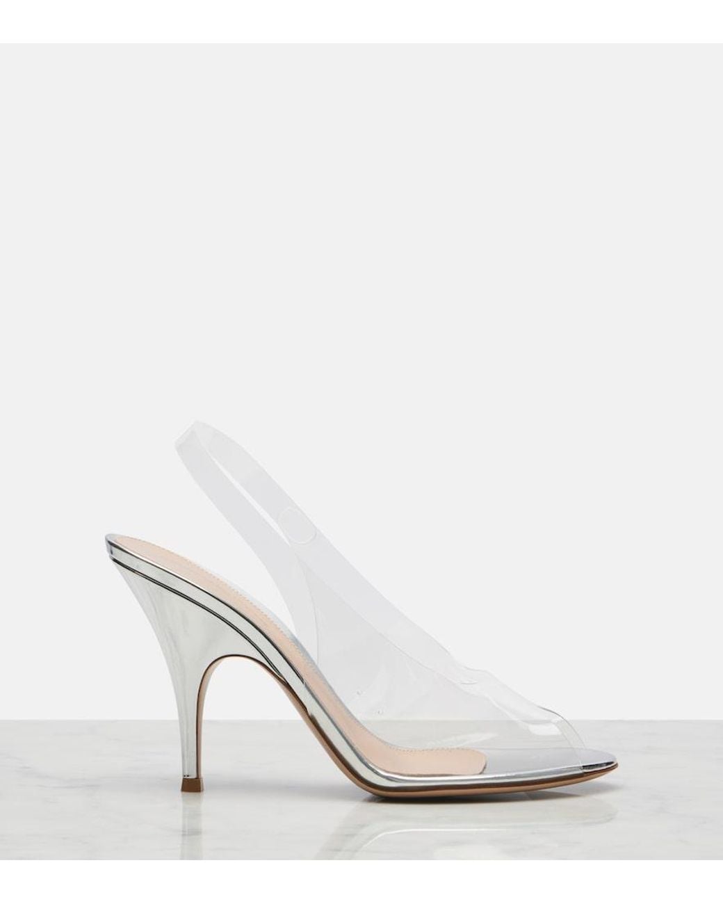 Gianvito Rossi White Sophia Slingback Sandals