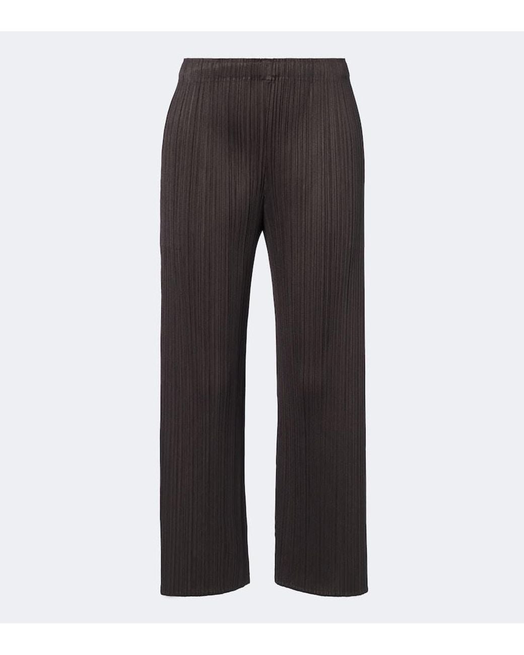 Pleats Please Issey Miyake Gray Monthly Colors: August Pleated Wide-Leg Pants