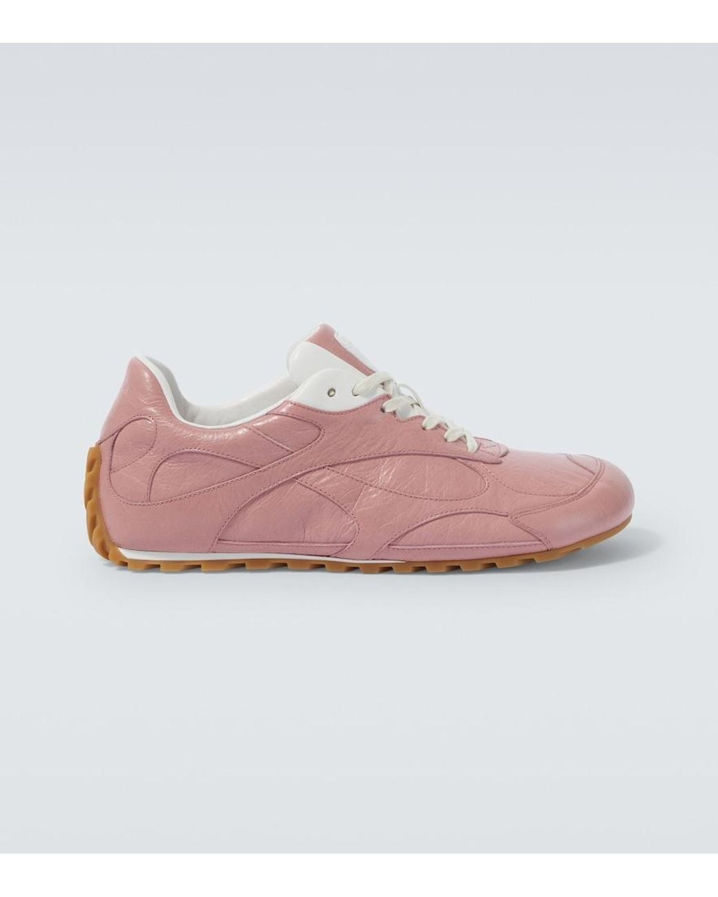 Bottega Veneta Pink Orbit Flash Leather Sneakers for men