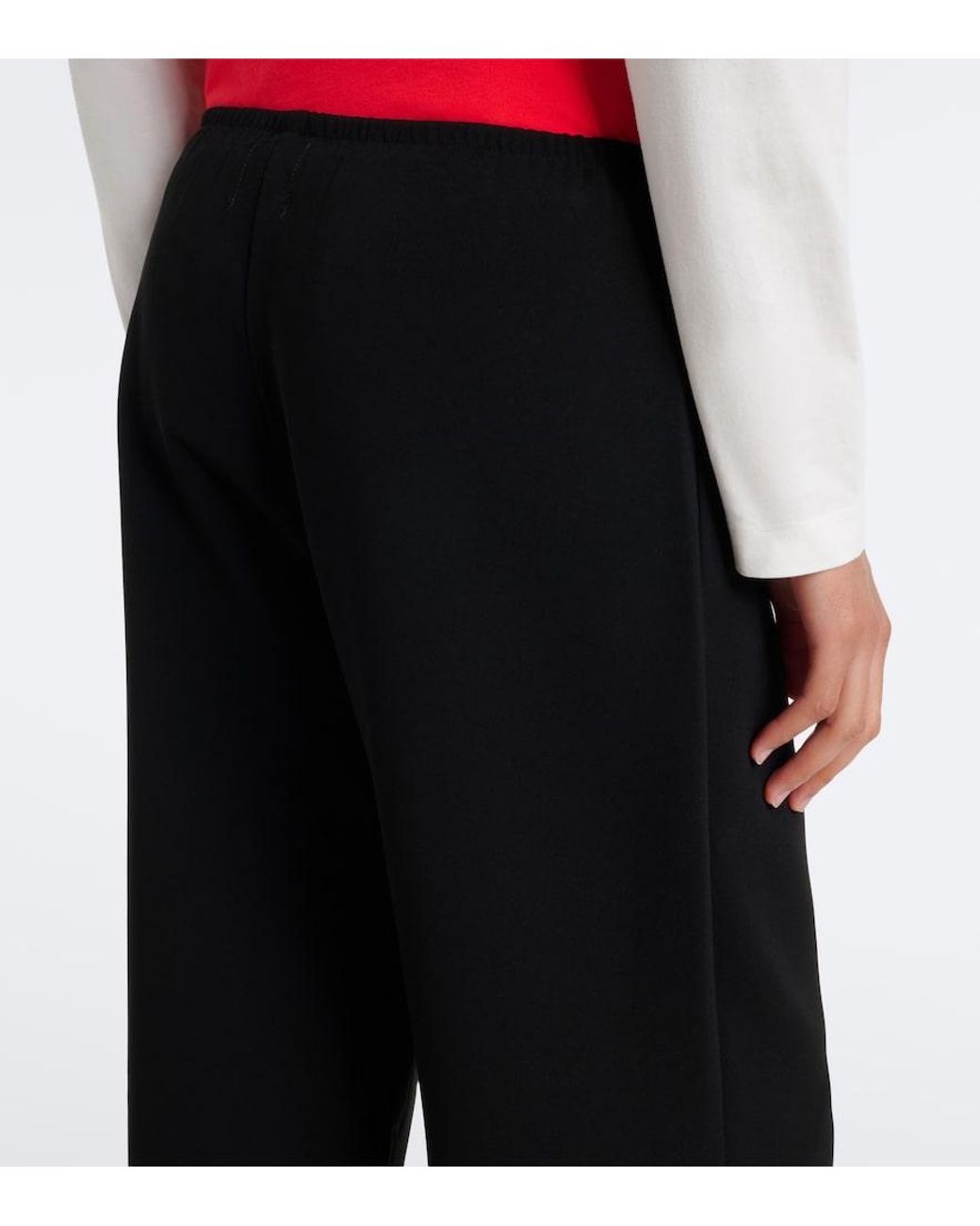 Leset Black Arielle Crepe Wide-Leg Pants