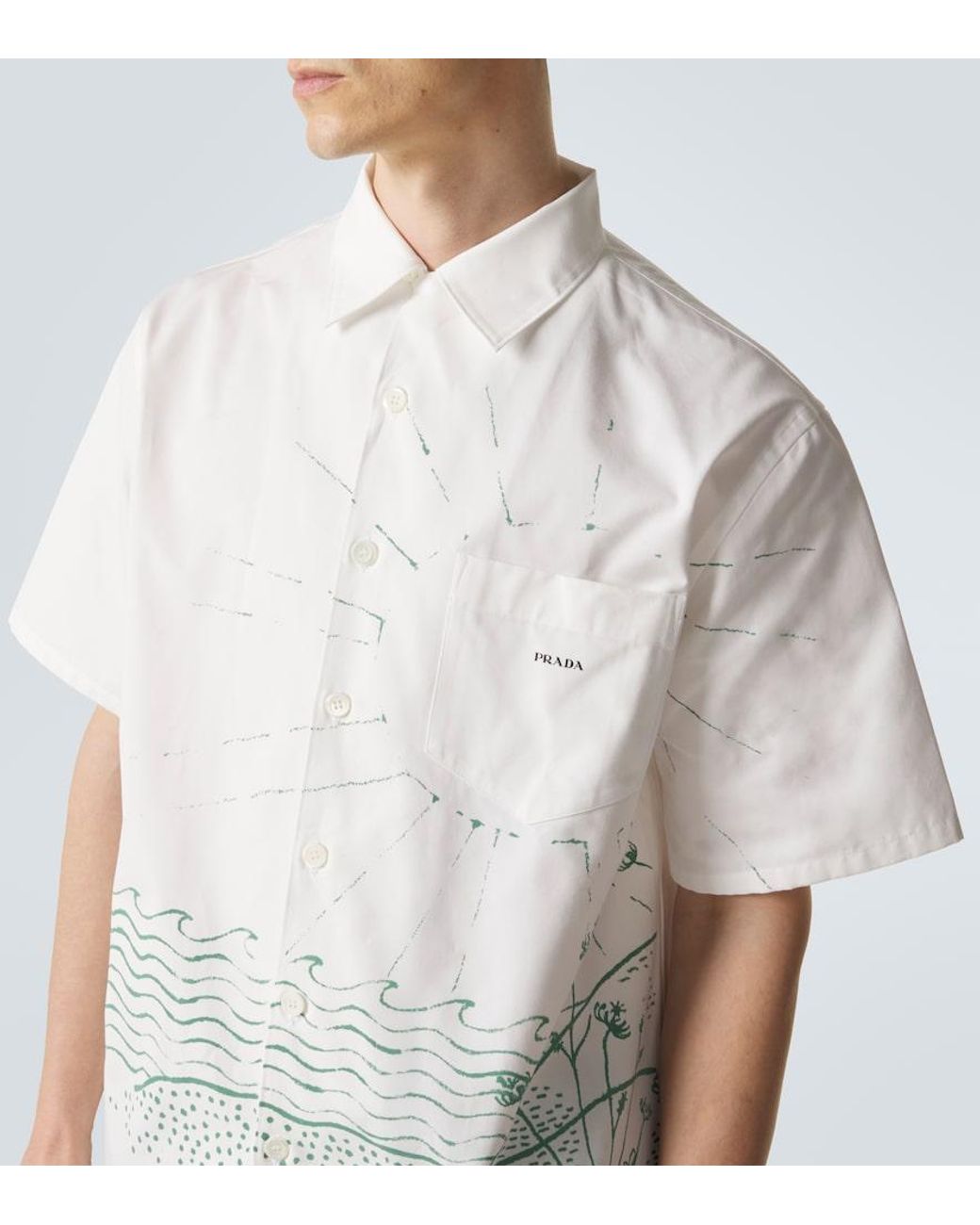 Camicia Bowling di Prada in White da Uomo