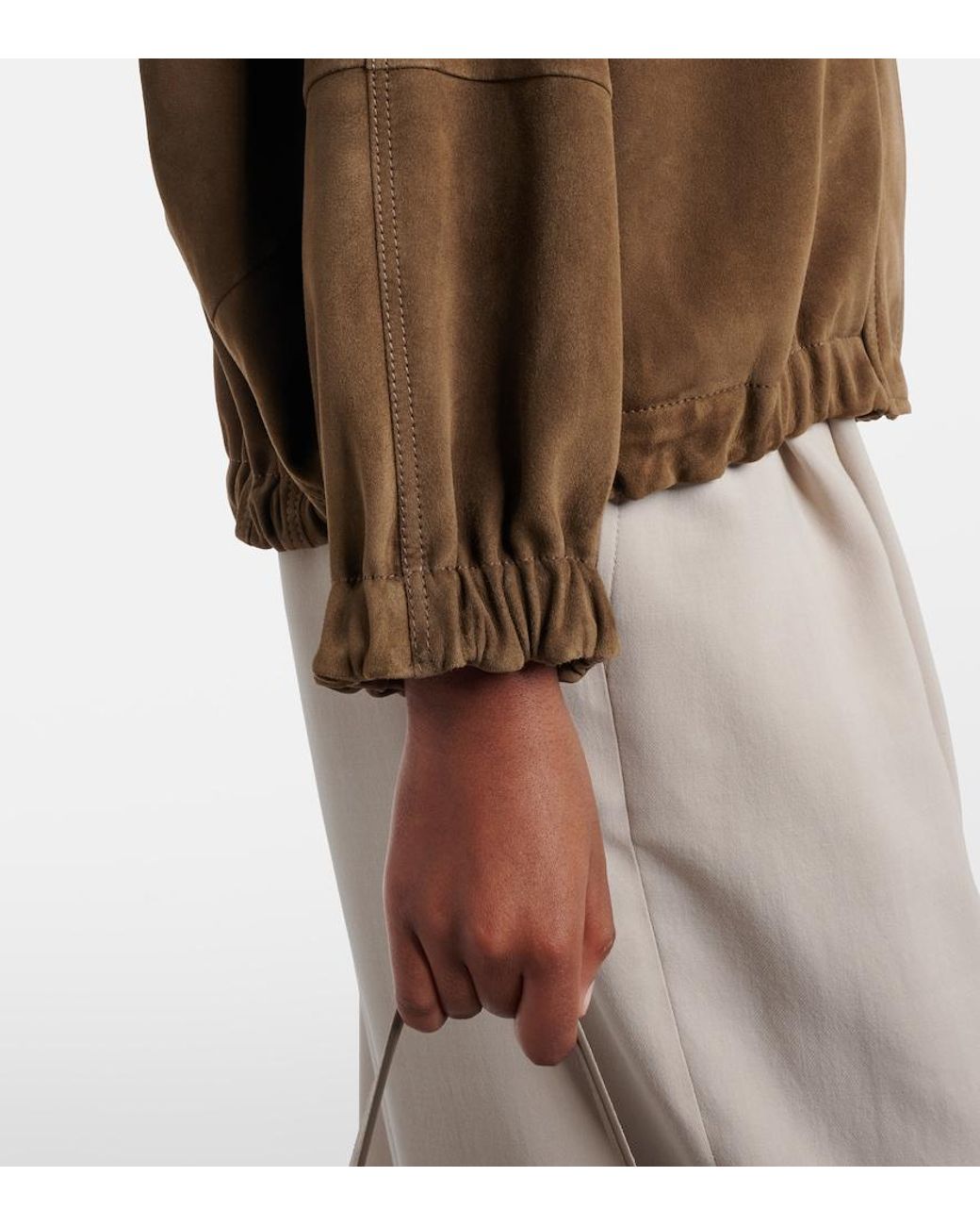 Brunello Cucinelli Green Suede Jacket