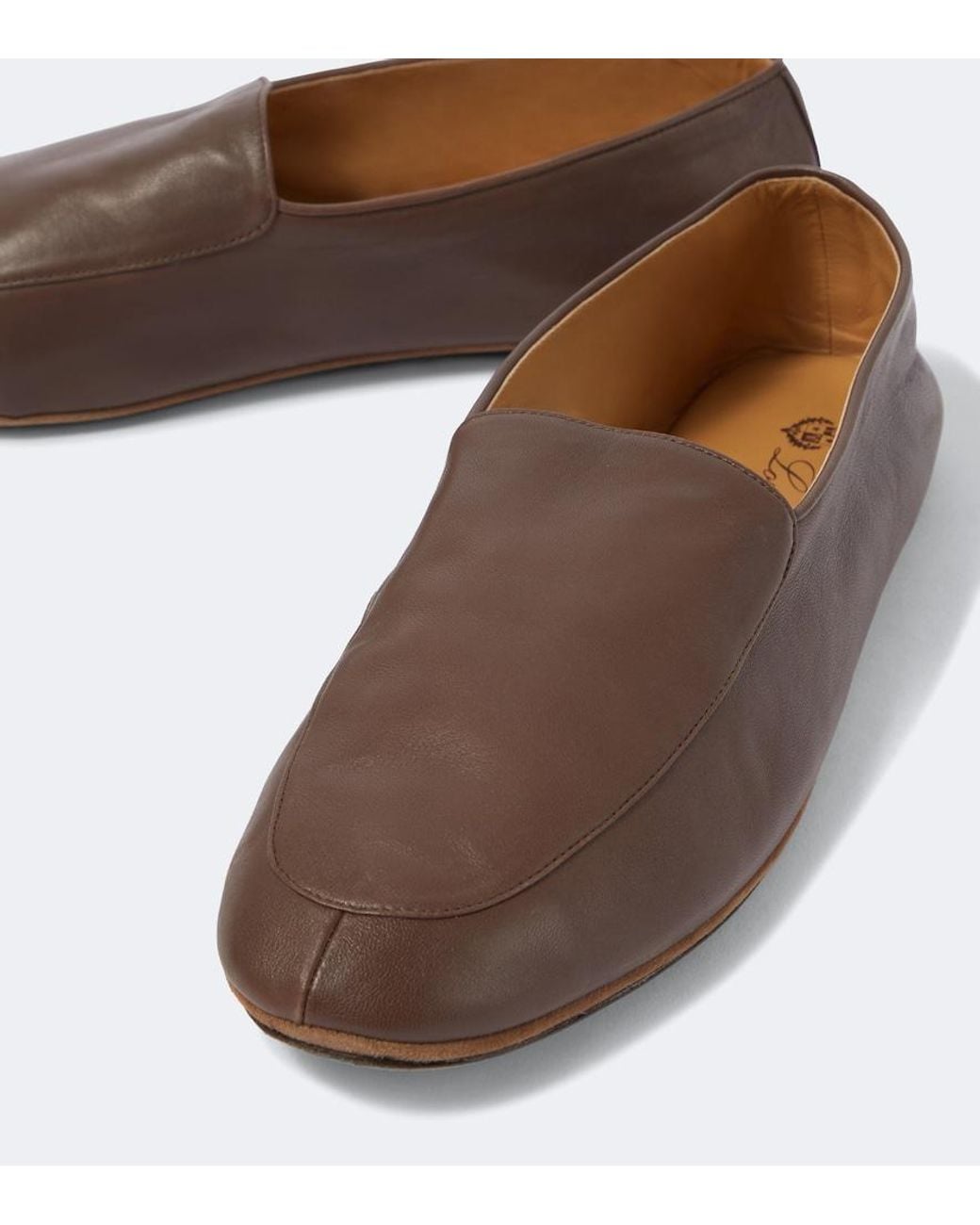 Loro Piana Brown Anton Walk Leather Loafers for men