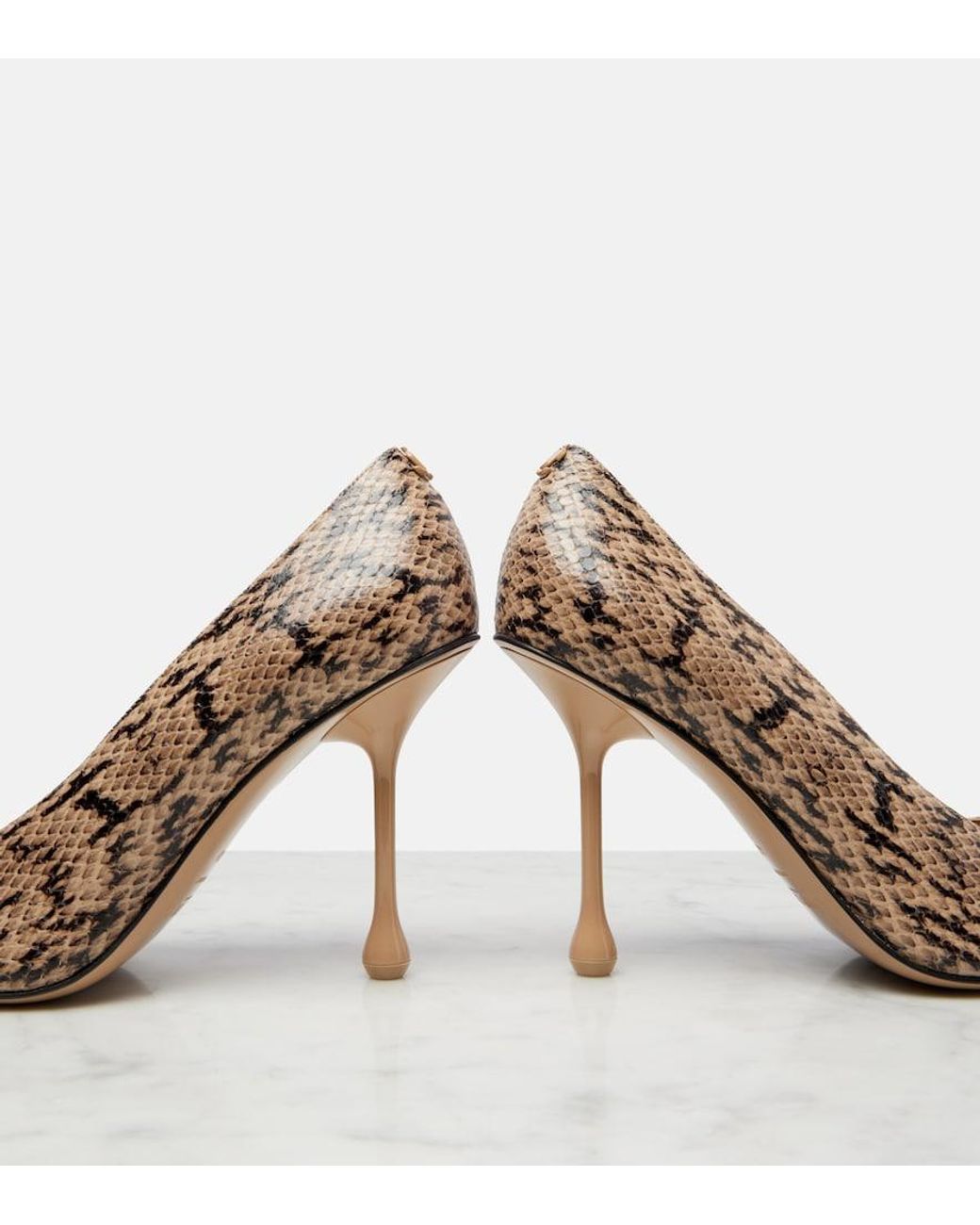 Jimmy Choo Brown Ixia Snake-Effect Leather Pumps