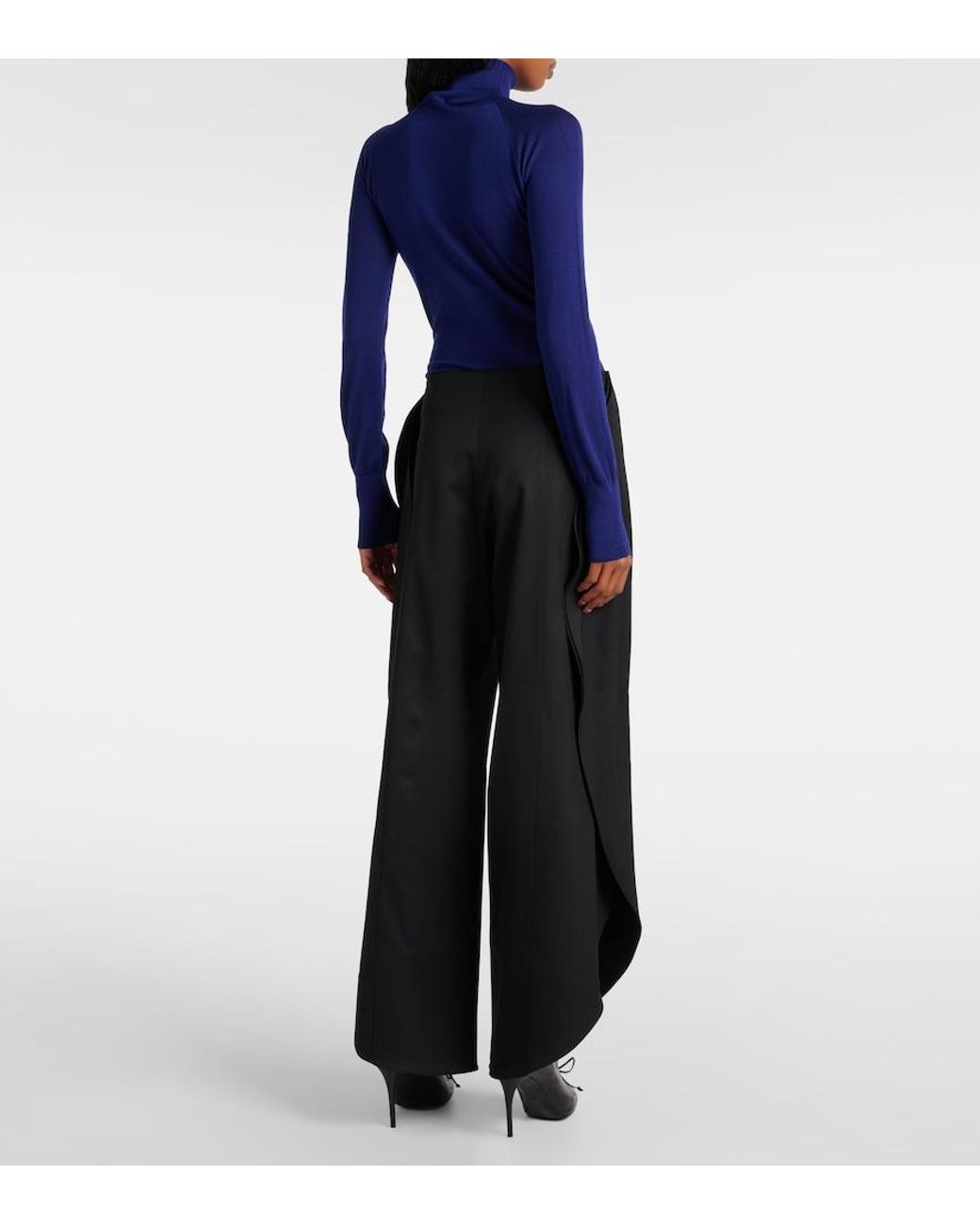 Alaïa Black Wool Grain De Poudre Balloon Pants
