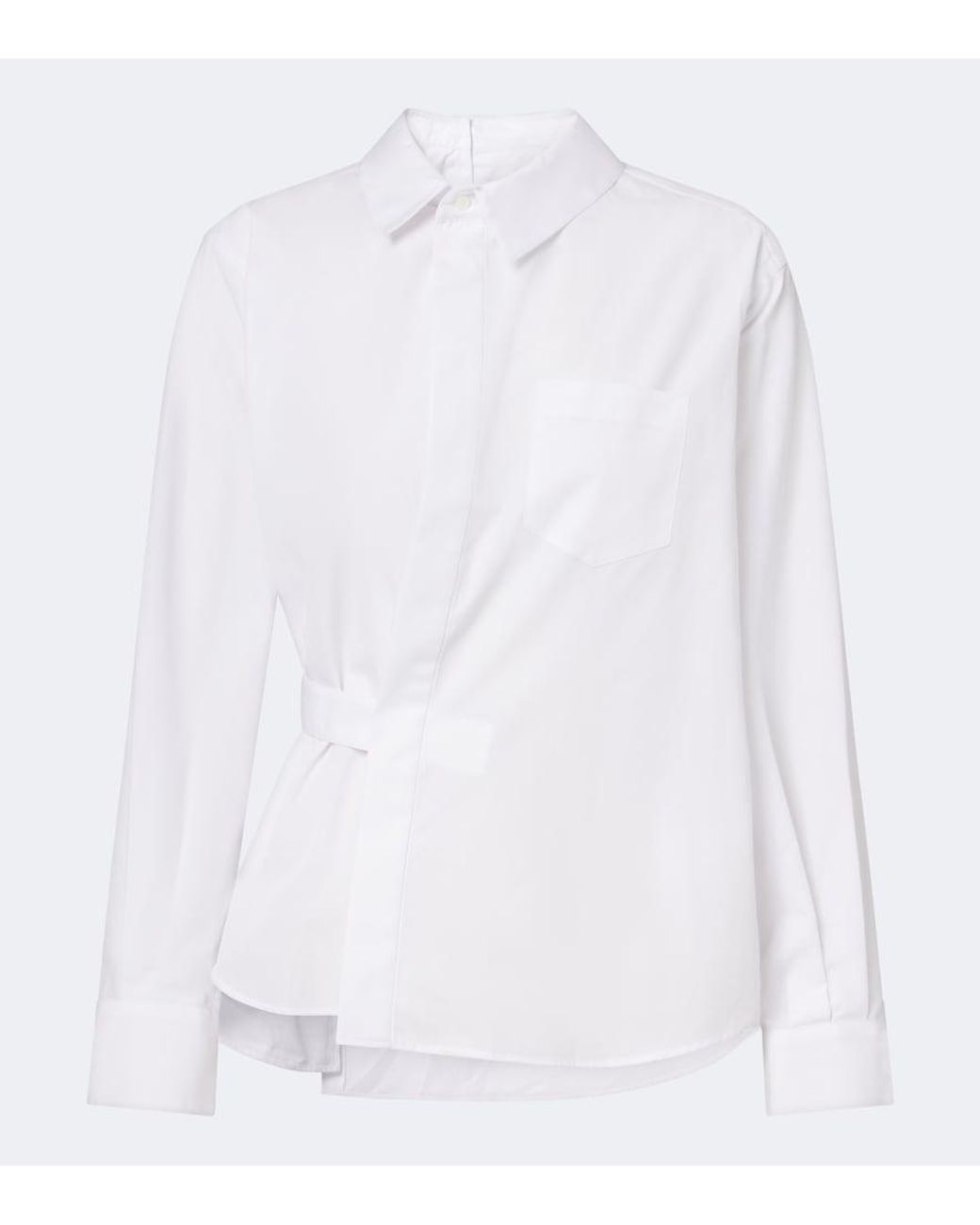 Sacai White Cotton-Blend Poplin Shirt