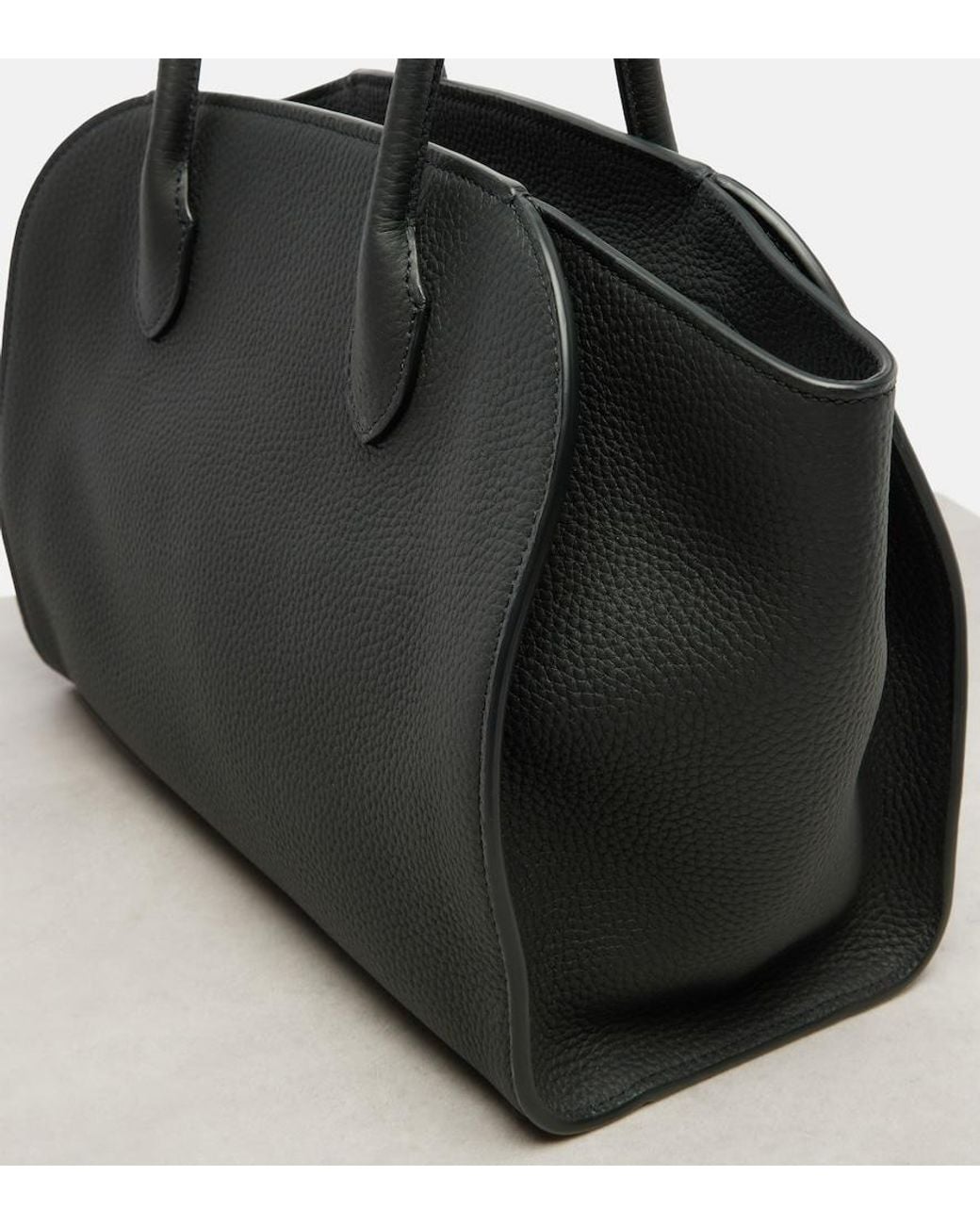 The Row Black Marlo 12 Leather Tote Bag