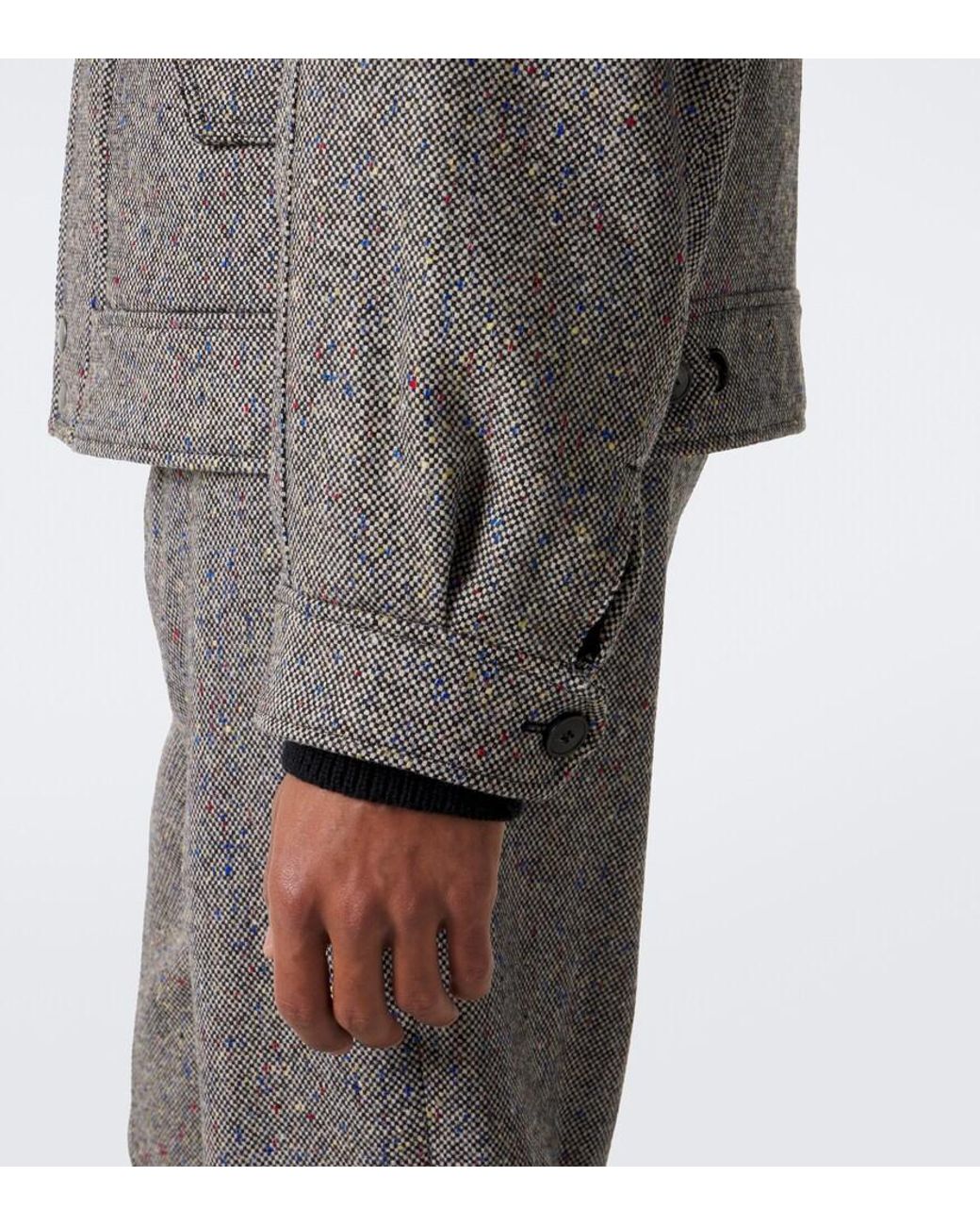 Dries Van Noten Gray Checked Wool Jacket for men