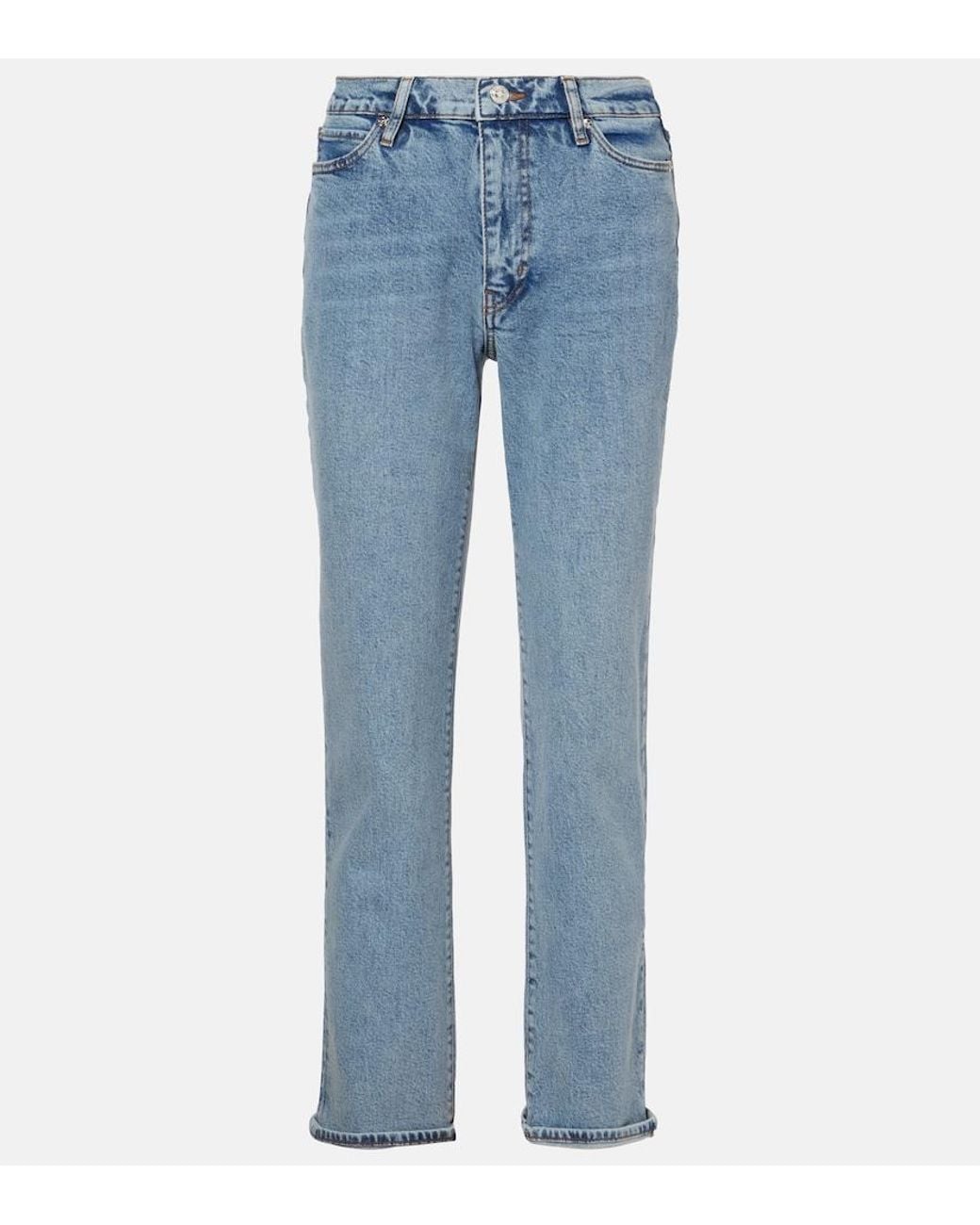 FRAME Blue The Borrowed Straight Jeans