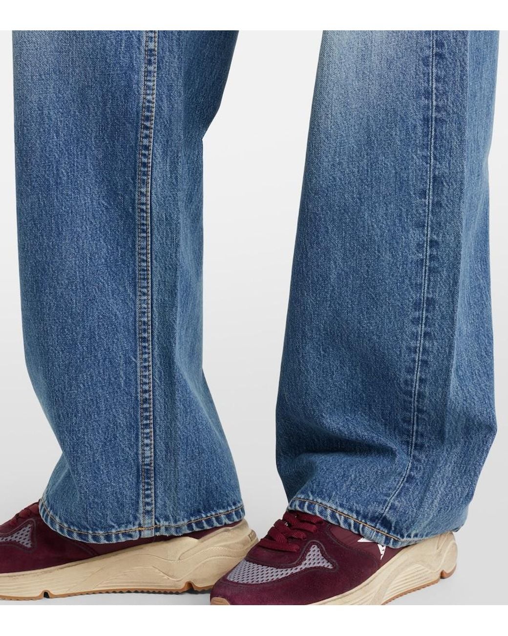 SLVRLAKE Denim Blue Cassie Faded Wide-Leg Jeans