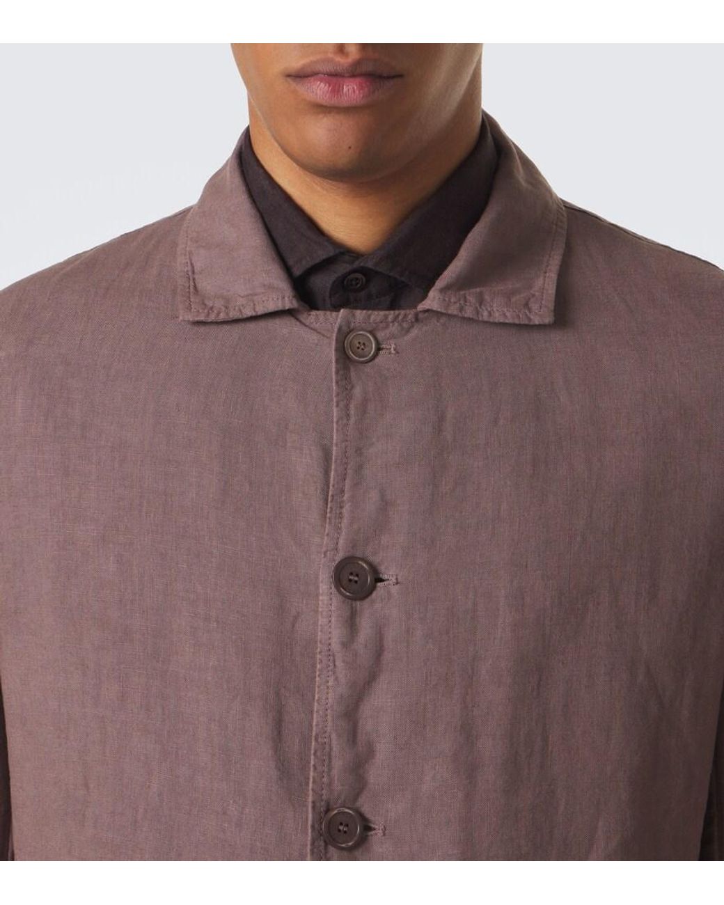Fedeli Brown Linen Shirt for men