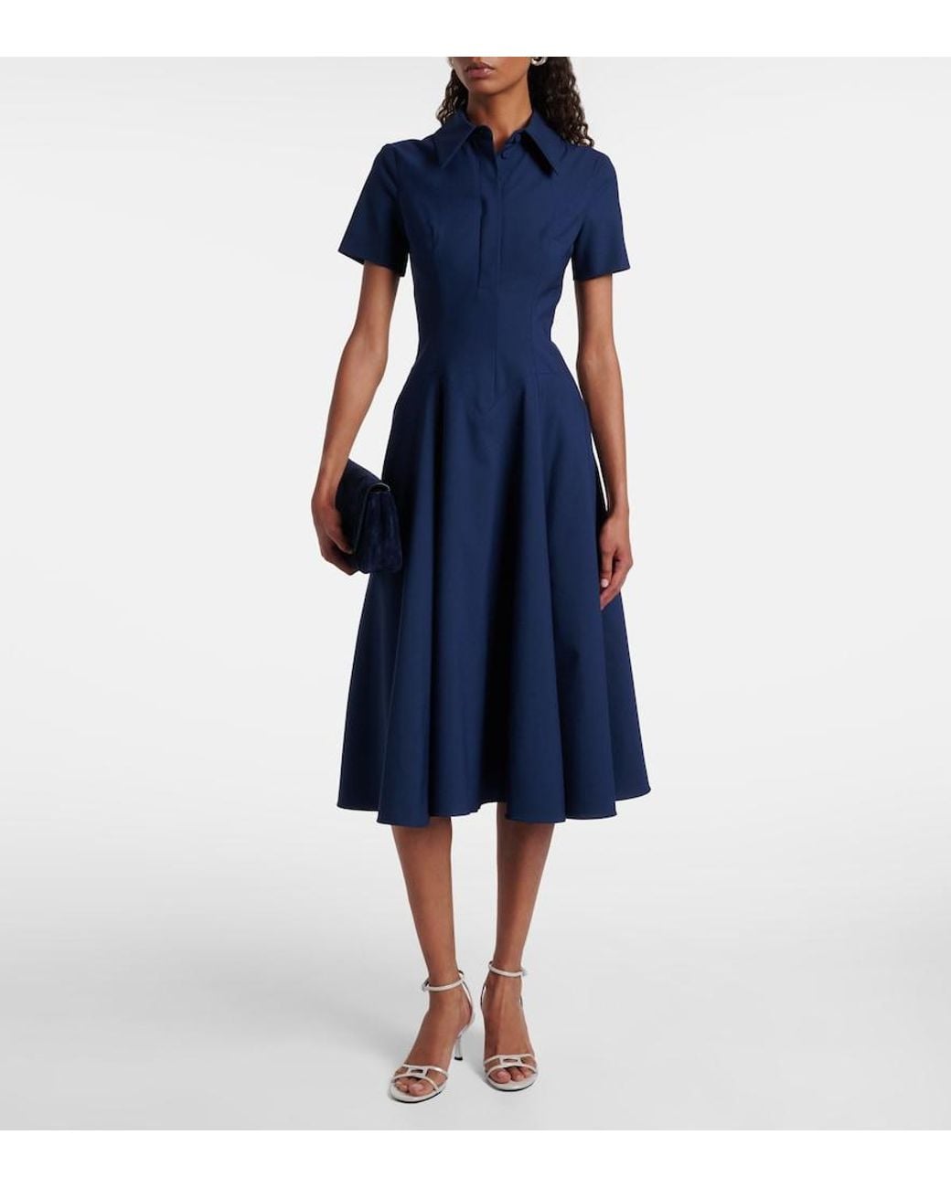 Emilia Wickstead Blue Jody Shirt Dress