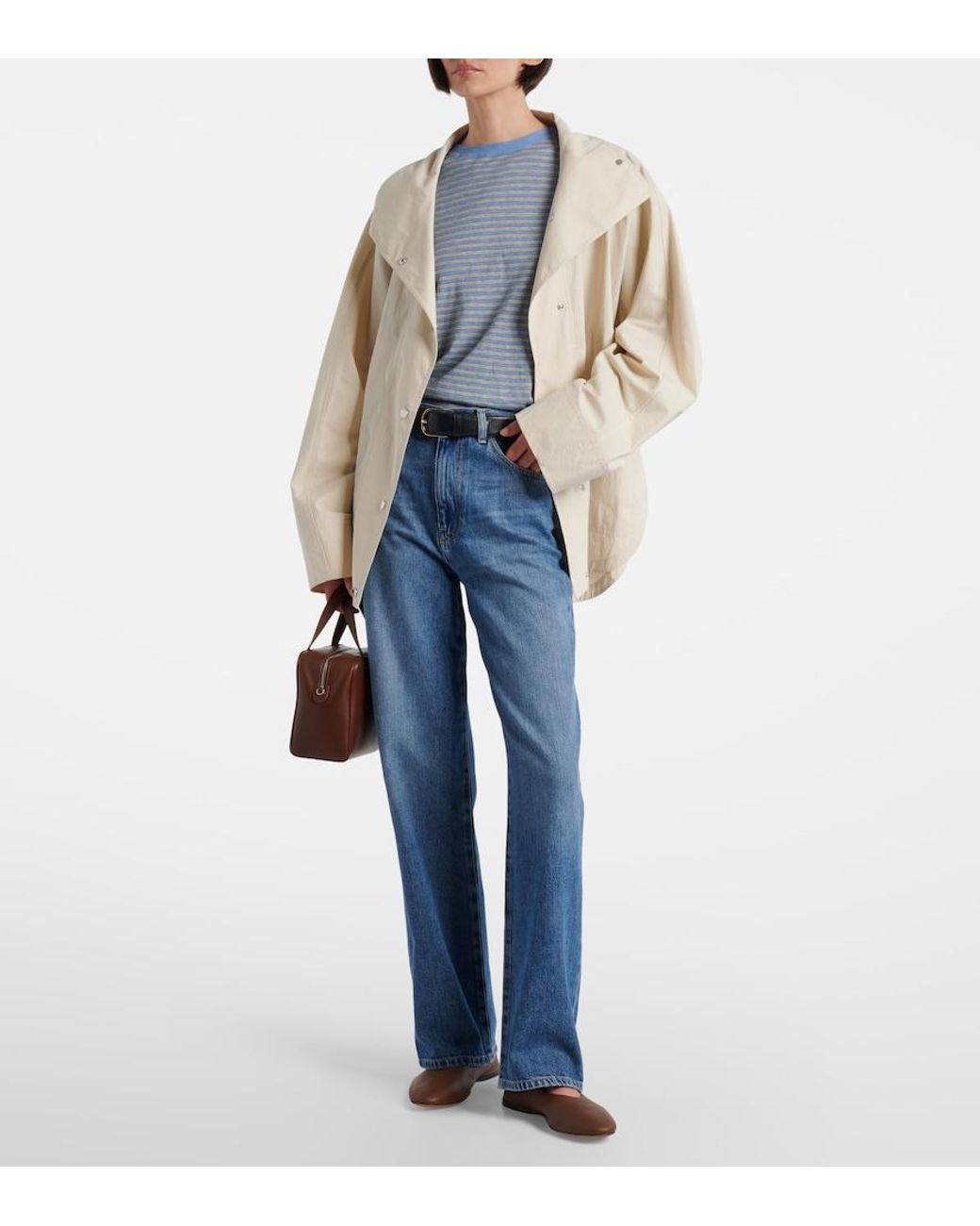AG Jeans Blue Kora Mid-Rise Wide-Leg Jeans