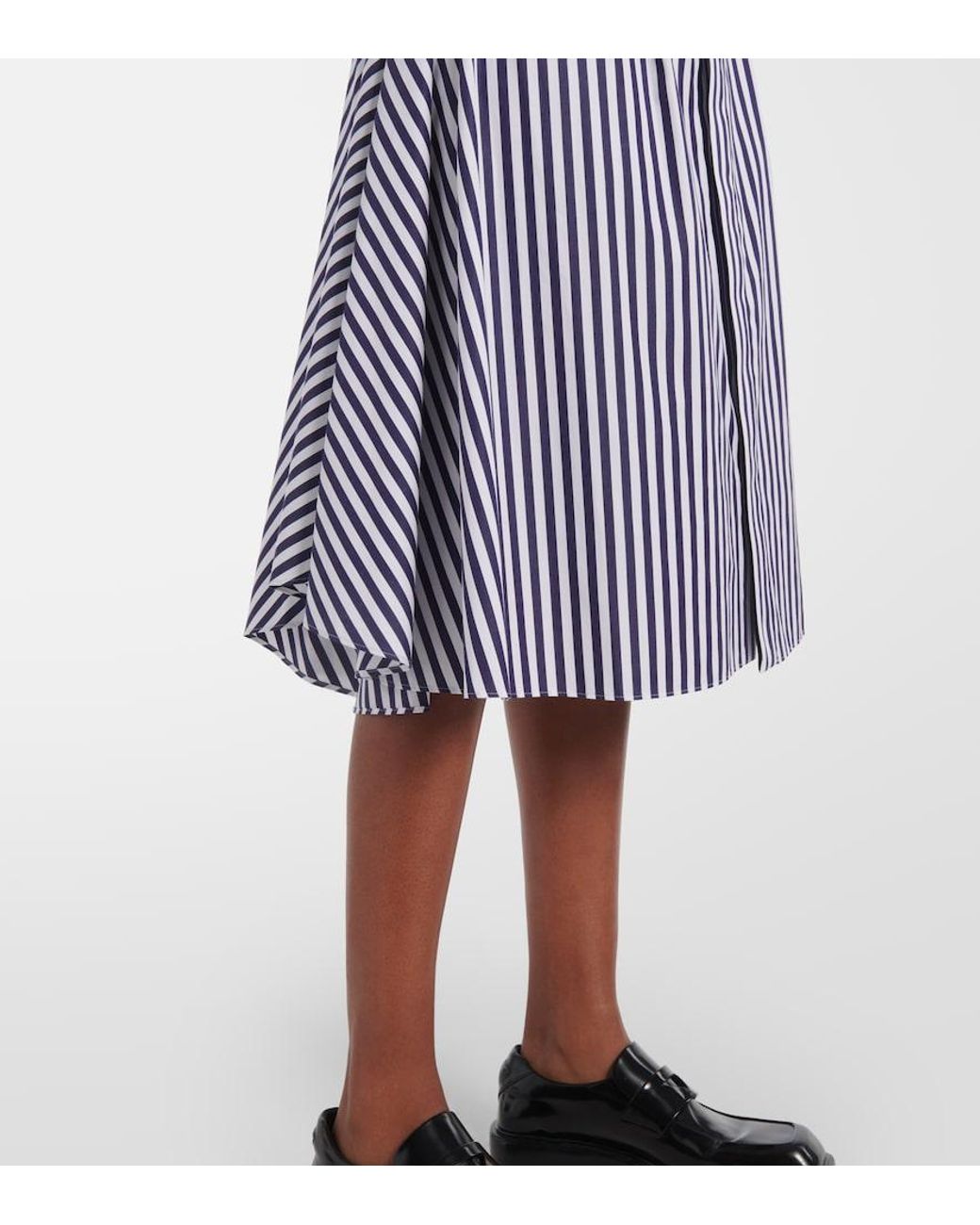 Sacai Blue Striped Cotton Shirt Dress