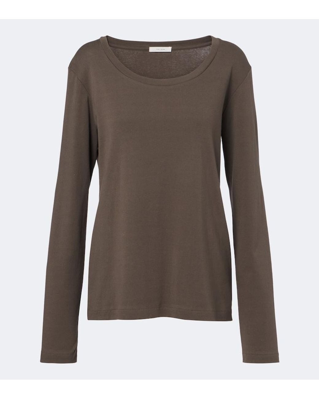 The Row Brown Kalto Cotton Jersey Top
