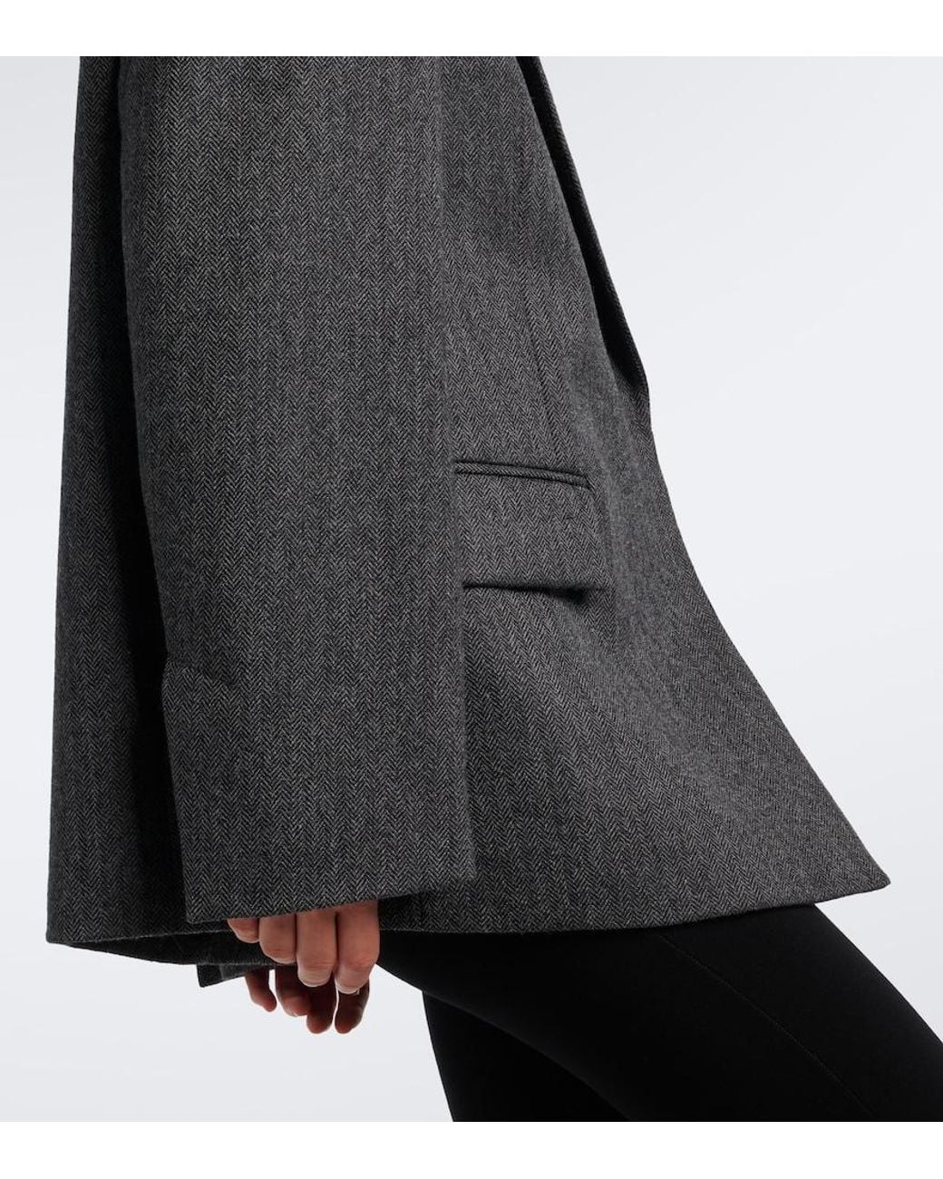 Totême Black Herringbone Wool Blazer