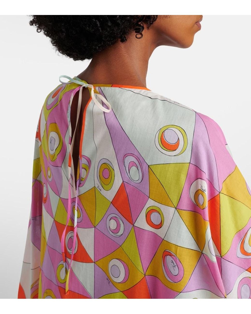 Emilio Pucci Orange Iride Cotton Kaftan