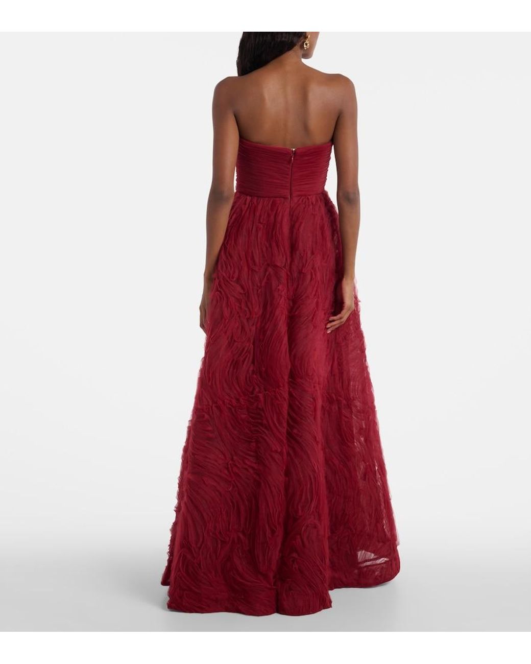 Rebecca Vallance Red Willow Mesh Bustier Gown